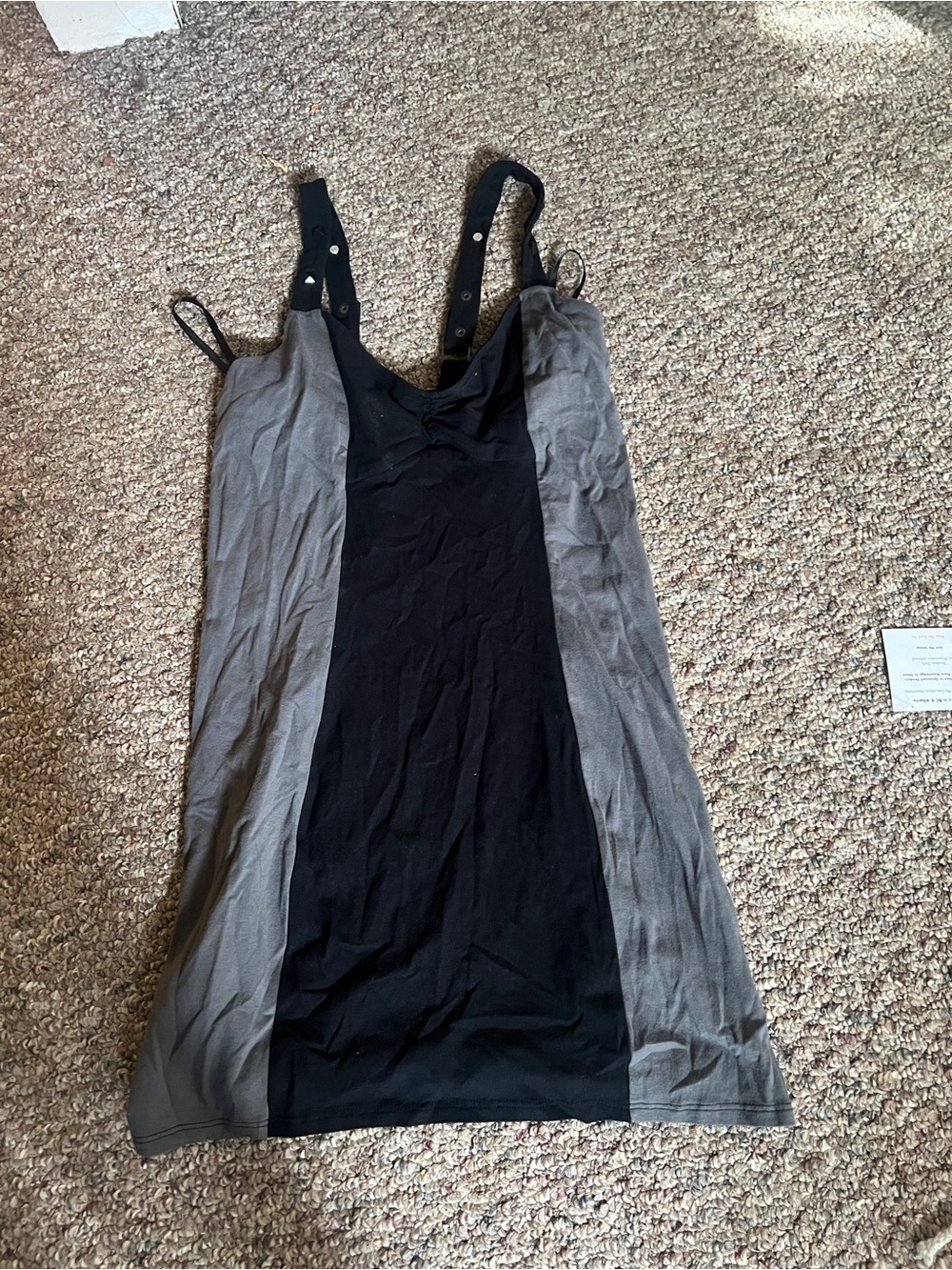 Two-Tone Black and Gray Tank Dress
